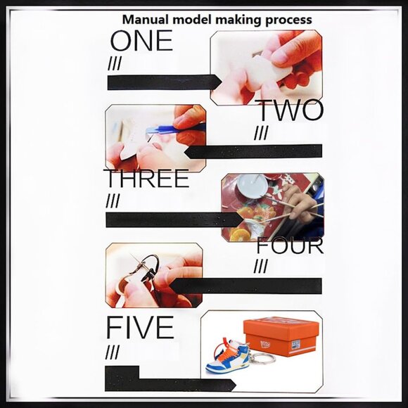 3D Sneaker Keychain Men Women Retro Gift Pack Mini Shoe Accessories - Picture 6 of 9